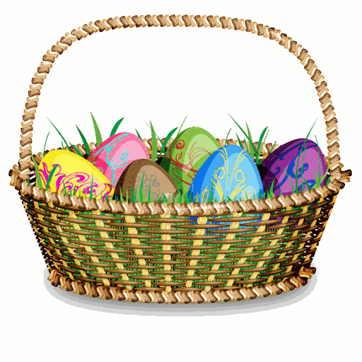 Koszyk z ozdobnymi pisankami